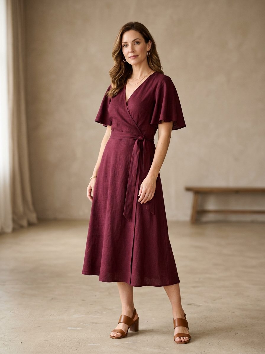 Ella Wrap Midi Dress